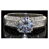 Beautiful Round 2.44ct White Topaz Engagement Ring