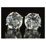 14kt White Gold 2.35 ct Aquamarine Stud Earrings