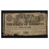 1863 State of Georgia Twenty Five Cent Note