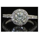 14kt White Gold 1.63 ct Round Diamond Ring