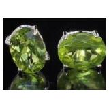 Natural 4.00 ct Oval Peridot Earrings