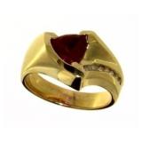 14kt Gold Trillion Ruby & Diamond Ring