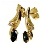 14kt Gold London Blue Topaz & Diamond Earrings