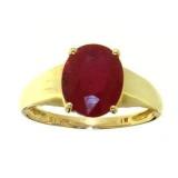 10kt Gold Oval Natural 3.10 ct Ruby Solitaire Ring