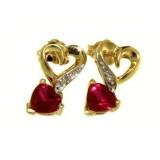 10kt Gold Pink Sapphire & Diamond Earrings