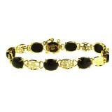 14kt Gold Black Onyx Designer Bracelet