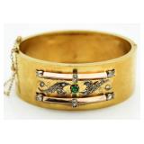 18kt Gold Incredible Emerald & Diam. Cuff Bracelet