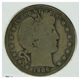 1906 Barber Silver Half Dollar