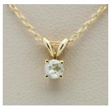 14kt Gold Brilliant 1/4 ct Diamond Pendant