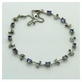 10kt Gold Tanzanite & Diamond Bracelet