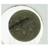 1856 Silver 3 Cent Piece