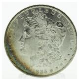 1885-O Choice BU Rainbow Toned Morgan Dollar