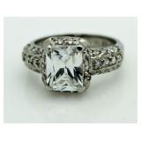 Radiant Cut 2.00 ct White Topaz Designer Ring