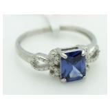 Quality 2.01 ct Tanzanite & Diamond Ring