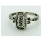 10kt Gold Emerald Cut Diamond Ring