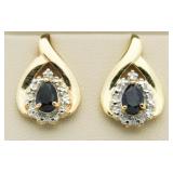 Genuine Sapphire & Diamond Earrings
