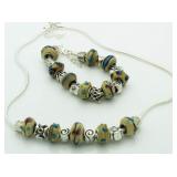 Pandora Style Necklace & Bracelet Set