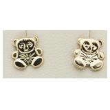 10kt Gold Teddy Bear Earrings