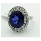 $29,660 14kt Gold 17.34 ct Sapphire & Diamond Ring