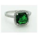 Cushion Cut 3.00 ct Emerald Designer Ring
