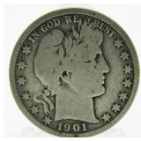 1901-O Barber Silver Half Dollar