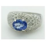 14kt Gold Tanzanite & Pave