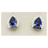 Pear Cut Sapphire Earrings