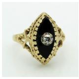 14kt Gold Antique Diamond Ring