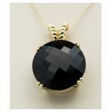 10kt Gold 12.50 ct Smoky Topaz Pendant