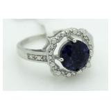 Genuine 2.51 ct Sapphire & Diamond Ring