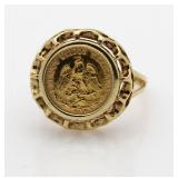 14kt Gold Dos Pesos Gold Coin Ring