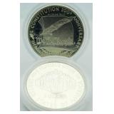 (2) 1987 US MInt Constitution Silver Commems