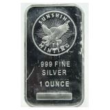 Sunshine Mint .999 Silver 5 Oz. Bar