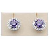 Gorgeous 2.00 ct Amethyst Solitaire Earrings