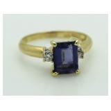 14kt Gold Tanzanite & Diamond Estate Ring