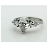 Pear Cut 3.00 ct White Topaz Designer Ring