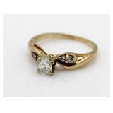 14kt Gold Brilliant Diamond Solitaire Ring
