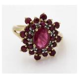 10kt Gold Ruby & Diamond Cocktail Ring