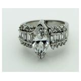 Marquise Cut 4.00 ct White Topaz Designer Ring