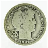 1904 Barber Silver Half Dollar