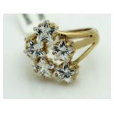 10kt Gold 2.50 ct White Topaz Star Ring