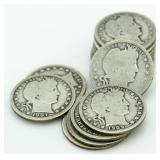(15) Barber Silver Quarters