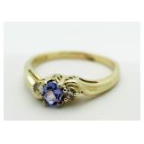 14kt Gold Tanzanite & Diamond Ring