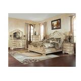 Ashley 707 Ortantique King Sleigh Bedroom Suit.