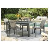 Ashley P315 Okada Outdoor Table & 4 Arm Chairs