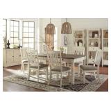 Ashley D647 Farmhouse Drawer Table & 6 Chairs