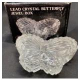 (7)  Boxed Lead Crystal Butterfly Jewel Box