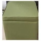 Green Storage Ottoman & Pr Pillows