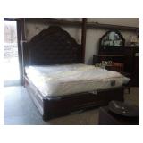 LF King Bedroom Suit. King leather bed, marble