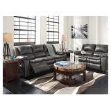Ashley 889 Gray Long Knight Reclining Sofa &